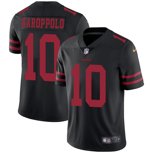 Nike 49ers #10 Jimmy Garoppolo Black Alternate Men's Stitched NFL Vapor Untouchable Limited Jersey - Click Image to Close